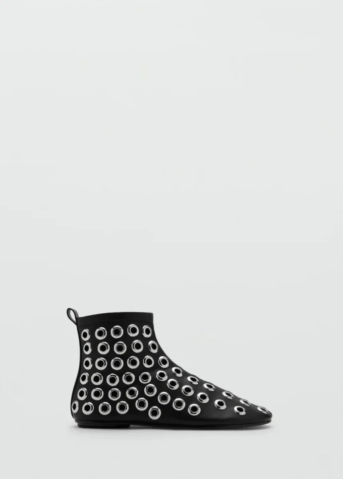 Kunstleder-Stiefeletten mit Ösen