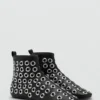 Kunstleder-Stiefeletten mit Ösen