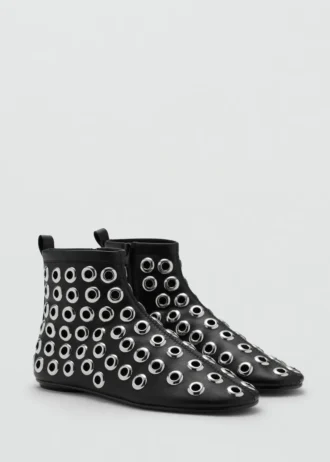 Kunstleder-Stiefeletten mit Ösen