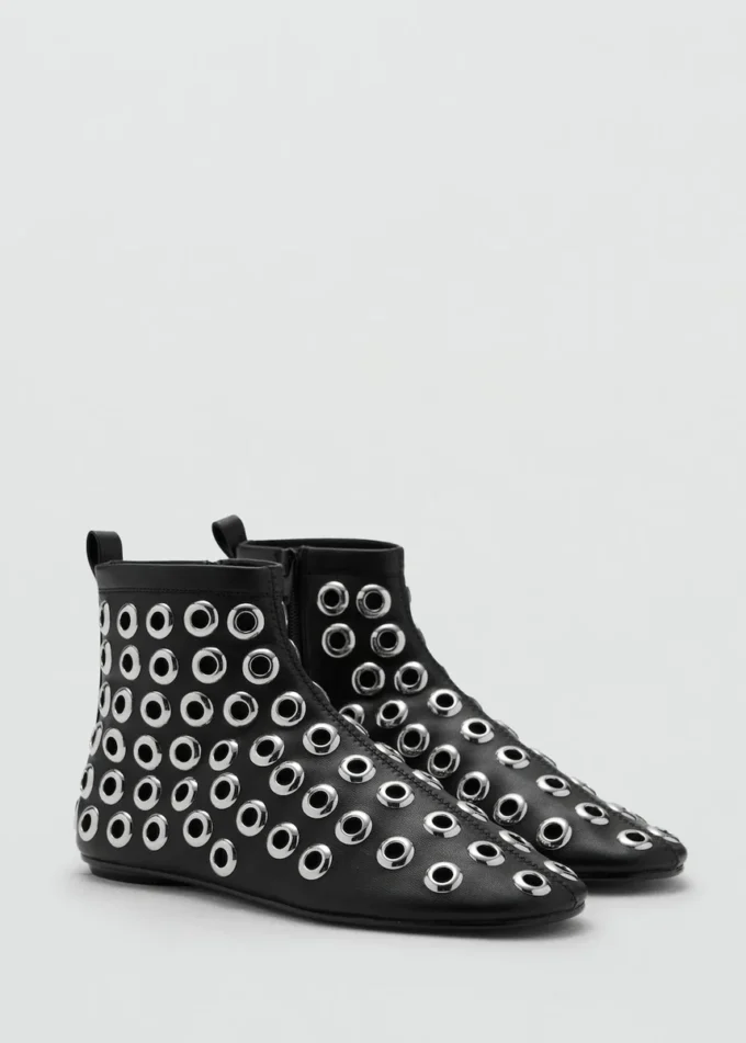 Kunstleder-Stiefeletten mit Ösen