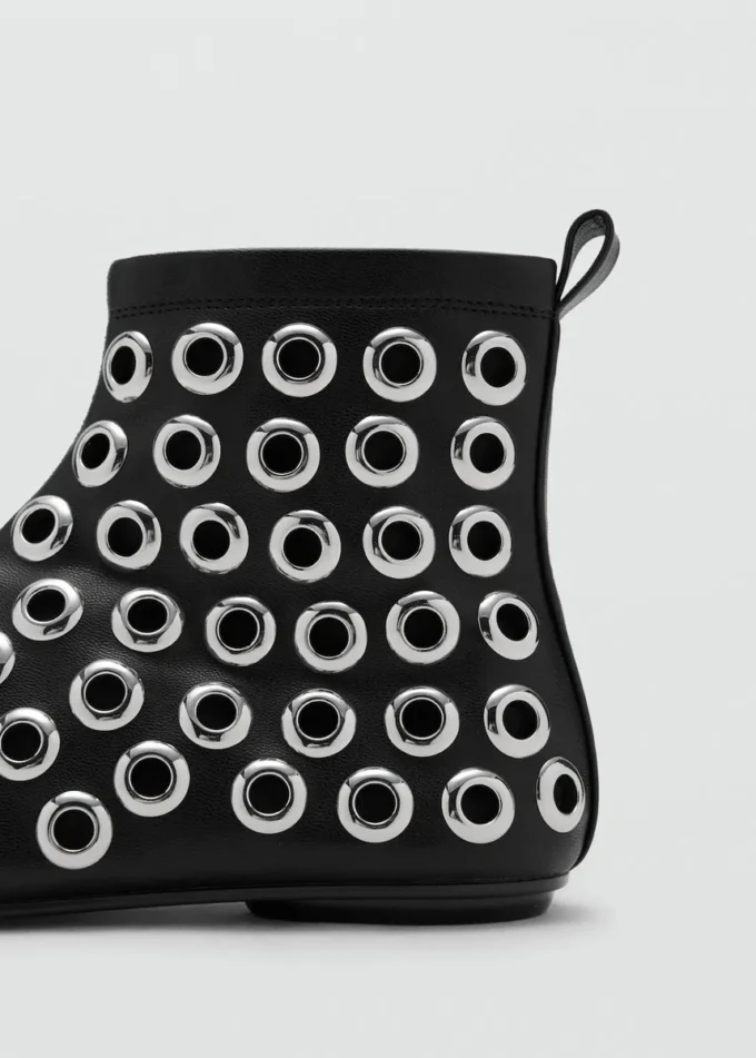 Kunstleder-Stiefeletten mit Ösen