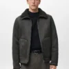 Kunstlederjacke mit Lammfellfutter
