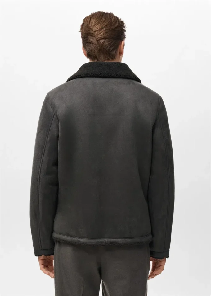 Kunstlederjacke mit Lammfellfutter