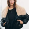 Kunstlederjacke mit Lammfellkragen Kunstlederjacke mit Lammfellkragen