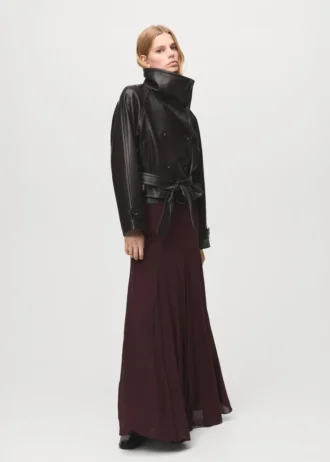 Kunstlederjacke mit Maxi-Revers