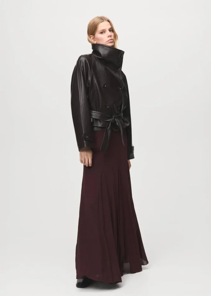 Kunstlederjacke mit Maxi-Revers