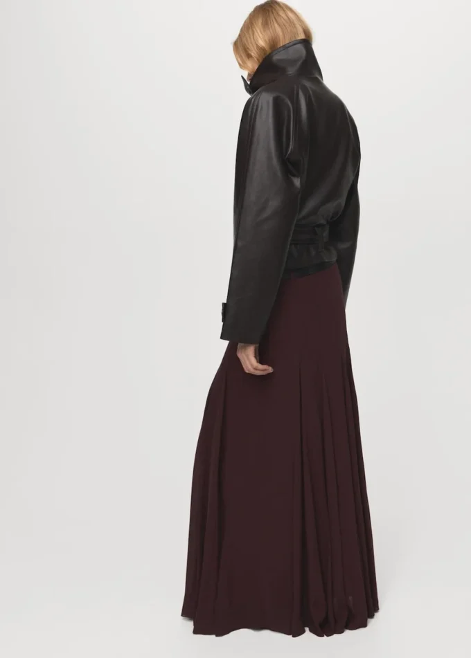 Kunstlederjacke mit Maxi-Revers