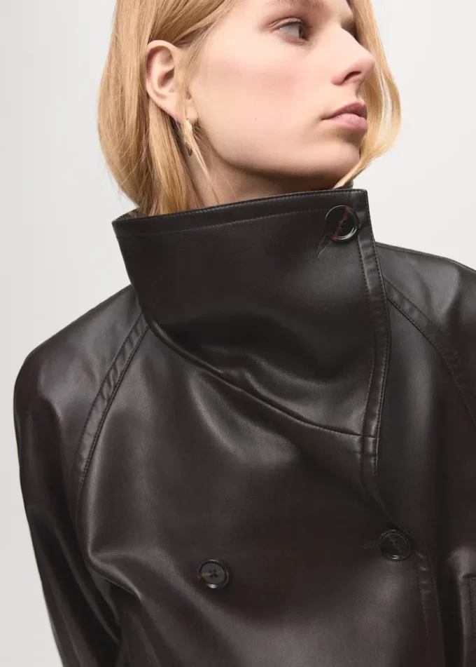 Kunstlederjacke mit Maxi-Revers