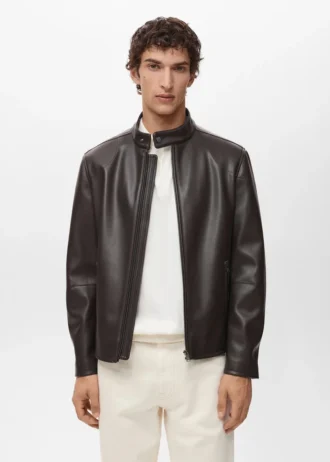 Kunstlederjacke mit Reißverschluss Kunstlederjacke mit Reißverschluss