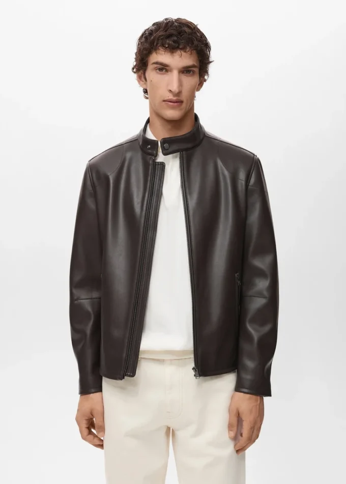 Kunstlederjacke mit Reißverschluss Kunstlederjacke mit Reißverschluss