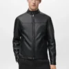 Kunstlederjacke mit Reißverschluss