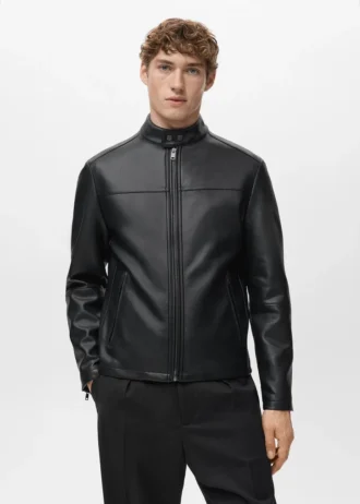 Kunstlederjacke mit Reißverschluss Kunstlederjacke mit Reißverschluss