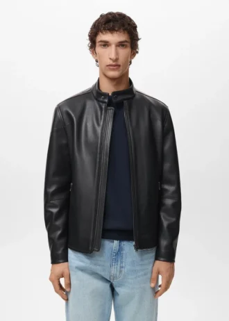 Kunstlederjacke mit Reißverschluss Kunstlederjacke mit Reißverschluss