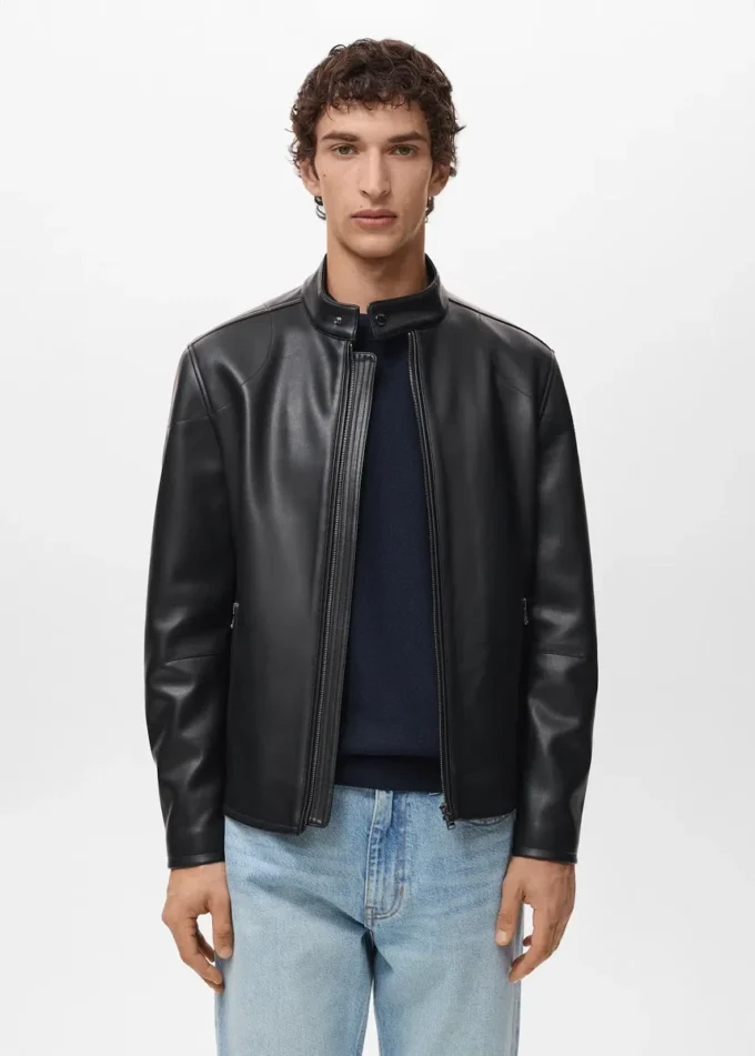 Kunstlederjacke mit Reißverschluss Kunstlederjacke mit Reißverschluss