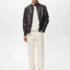 Kunstlederjacke mit Reißverschluss Kunstlederjacke mit Reißverschluss