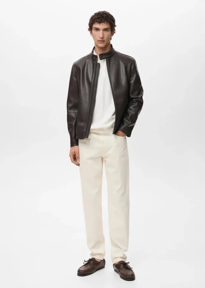 Kunstlederjacke mit Reißverschluss Kunstlederjacke mit Reißverschluss
