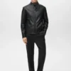 Kunstlederjacke mit Reißverschluss