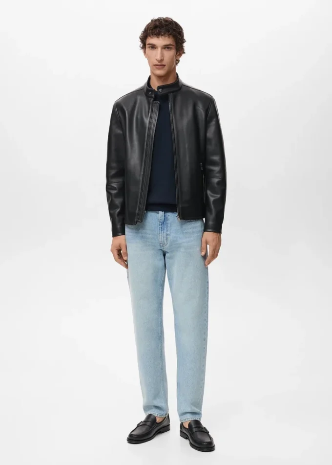Kunstlederjacke mit Reißverschluss Kunstlederjacke mit Reißverschluss