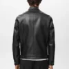 Kunstlederjacke mit Reißverschluss