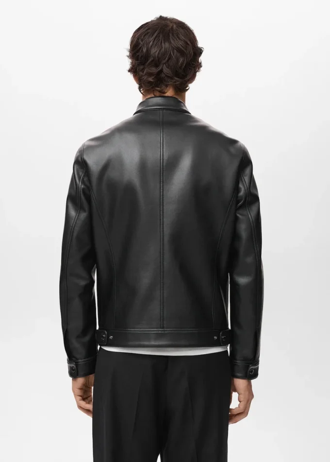 Kunstlederjacke mit Reißverschluss