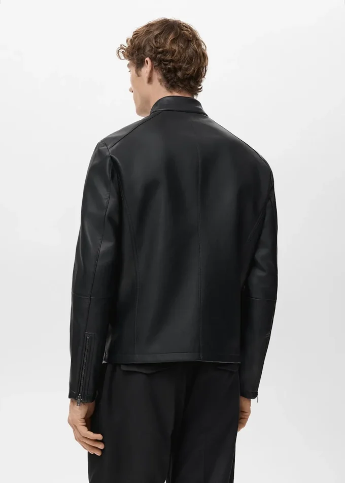Kunstlederjacke mit Reißverschluss