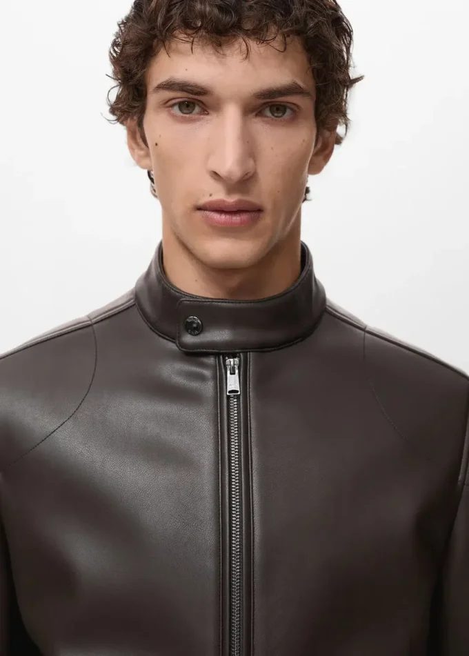 Kunstlederjacke mit Reißverschluss Kunstlederjacke mit Reißverschluss