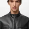 Kunstlederjacke mit Reißverschluss