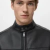 Kunstlederjacke mit Reißverschluss
