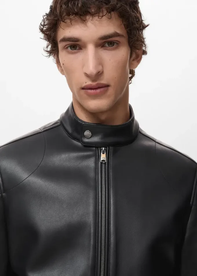 Kunstlederjacke mit Reißverschluss Kunstlederjacke mit Reißverschluss