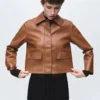 Kunstlederjacke mit Taschen