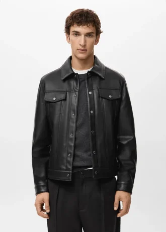 Kunstlederjacke mit Taschen
