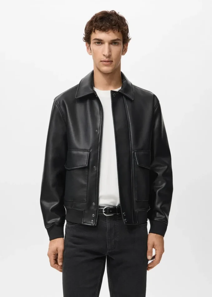 Kunstlederjacke mit Taschen Kunstlederjacke mit Taschen
