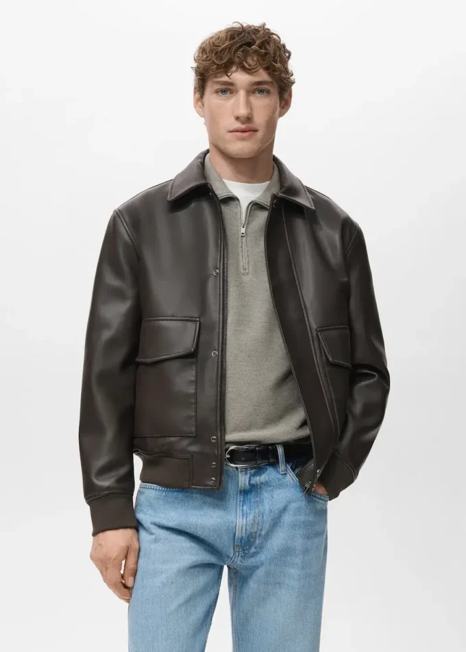 Kunstlederjacke mit Taschen Kunstlederjacke mit Taschen