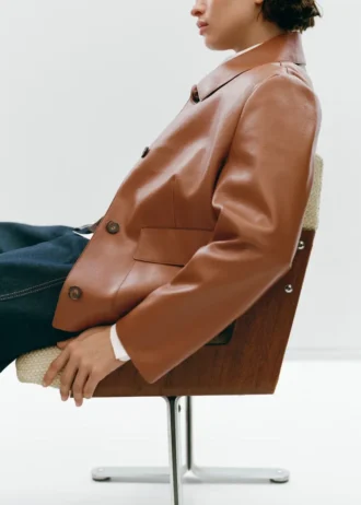 Kunstlederjacke mit Taschen