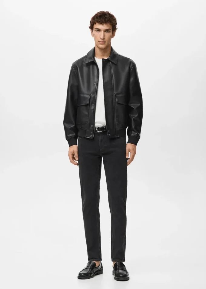 Kunstlederjacke mit Taschen Kunstlederjacke mit Taschen