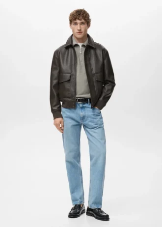 Kunstlederjacke mit Taschen