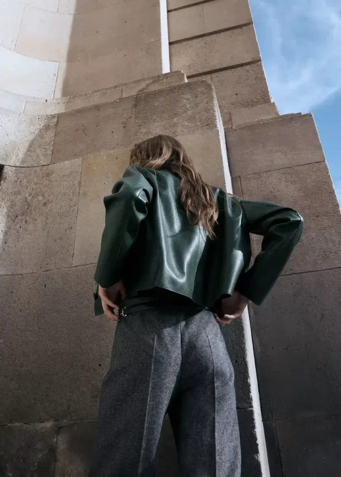 Kunstlederjacke mit Taschen
