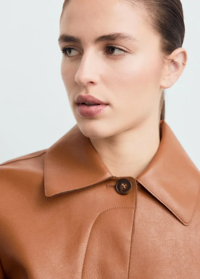 Kunstlederjacke mit Taschen