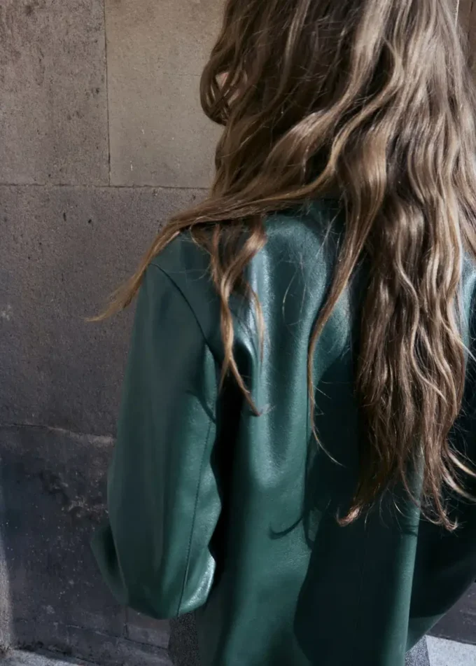 Kunstlederjacke mit Taschen