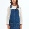 Kurzer Jeans-Latzrock
