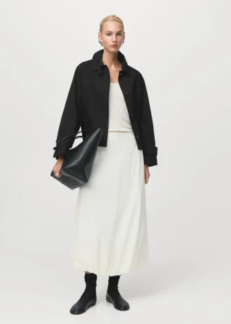 Kurzer Oversize-Trenchcoat mit Schulterklappen