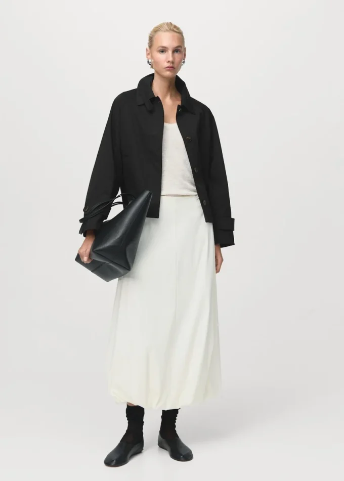 Kurzer Oversize-Trenchcoat mit Schulterklappen