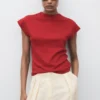 Kurzärmeliger Feinstrickpullover