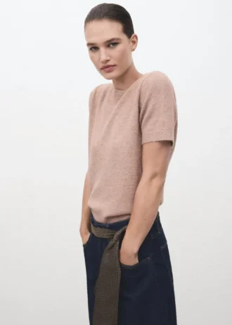 Kurzärmeliger Lurex-Pullover
