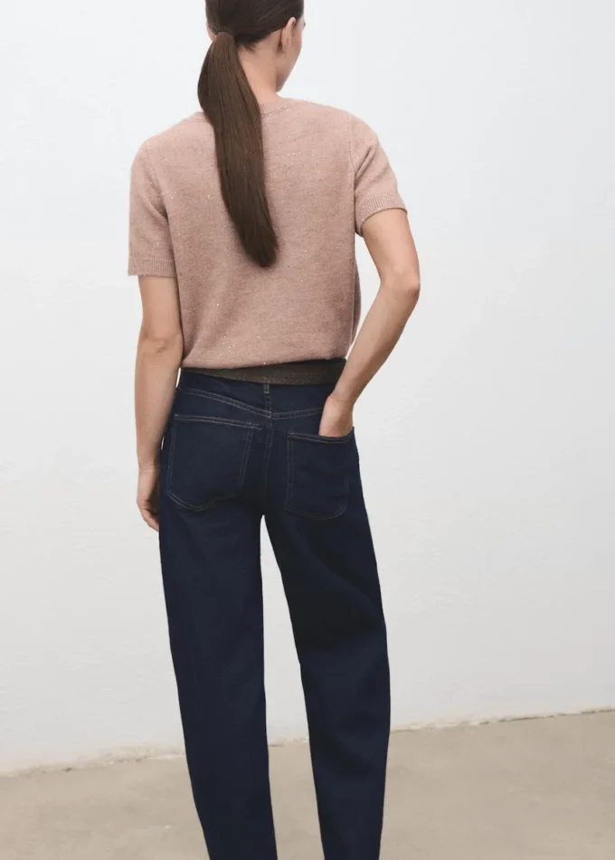 Kurzärmeliger Lurex-Pullover