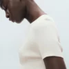 Kurzärmeliger Pullover aus geripptem Strick