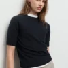 Kurzärmeliger Pullover aus Wollmischung
