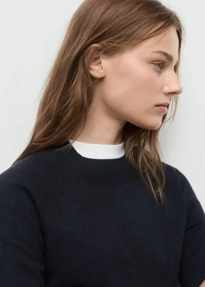 Kurzärmeliger Pullover aus Wollmischung