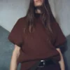 Kurzärmeliger Pullover mit Rollkragen