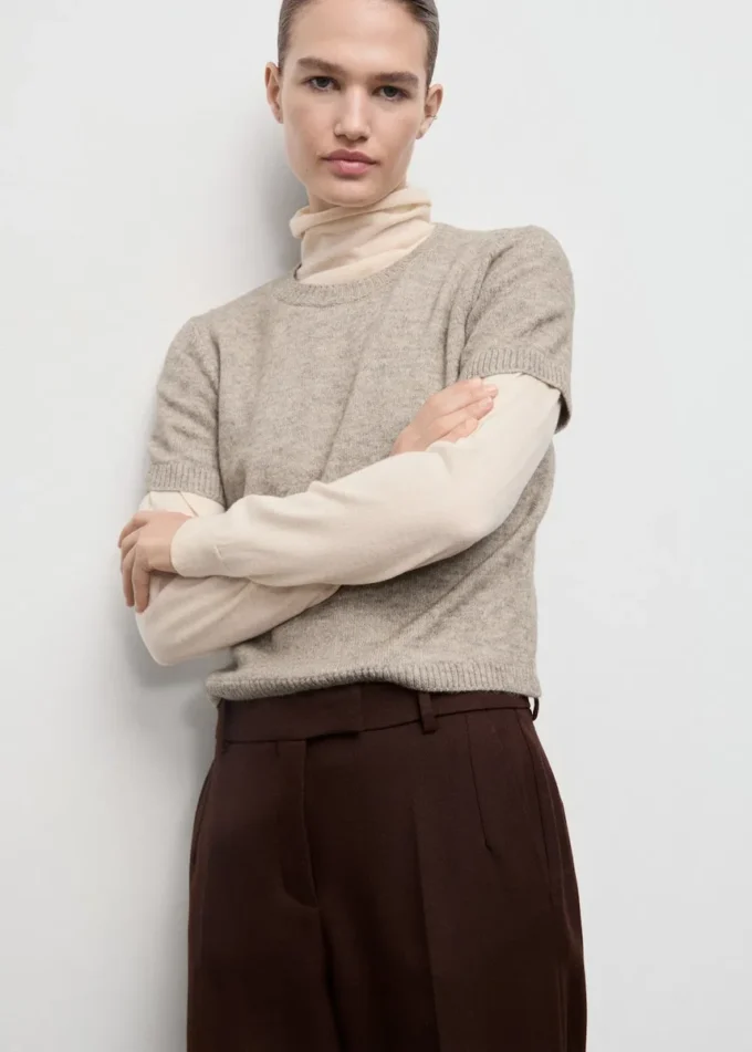 Kurzärmeliger Strickpullover